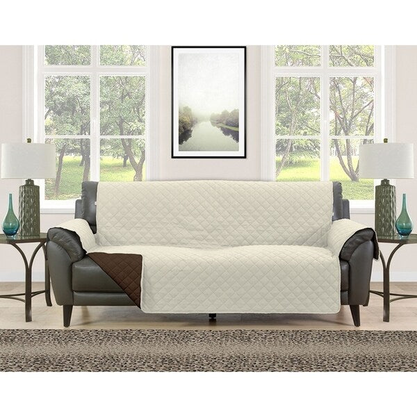 Asher Home Berkley Microfiber Reversible Couch Protector