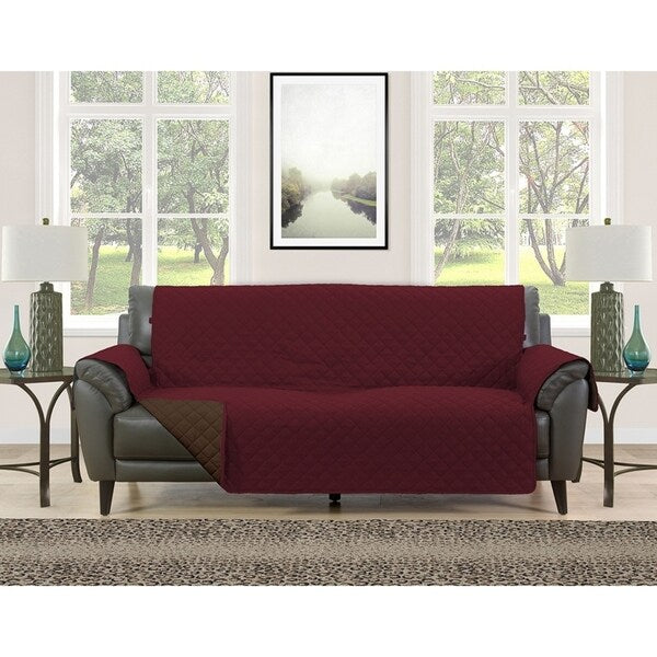 Asher Home Berkley Microfiber Reversible Couch Protector