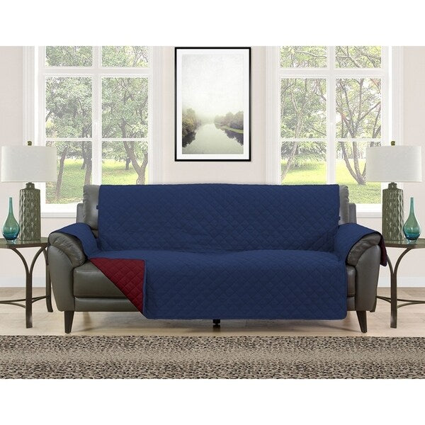 Asher Home Berkley Microfiber Reversible Couch Protector