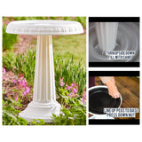Bloem Grecian All Season Pedestal Bird Bath 24" x 19" Casper White - 24 in x 19 in.