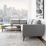 Bloom Modern Living Room Polyester Blend Corner Sectional Sofa - 33" x 97.5" x 85"