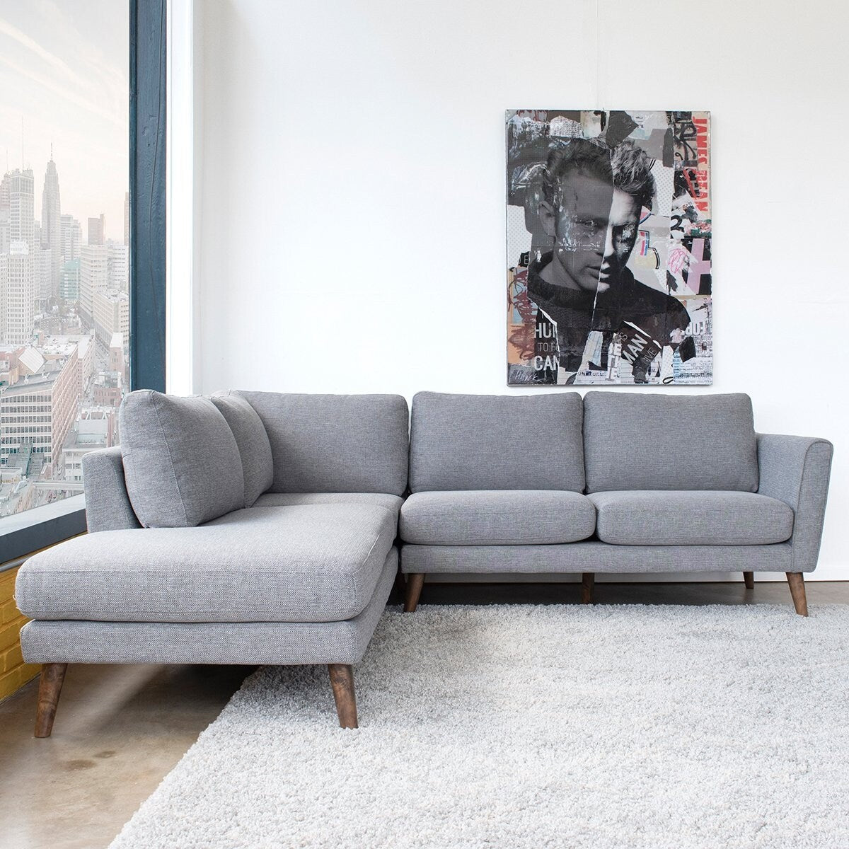 Bloom Modern Living Room Polyester Blend Corner Sectional Sofa - 33" x 97.5" x 85"