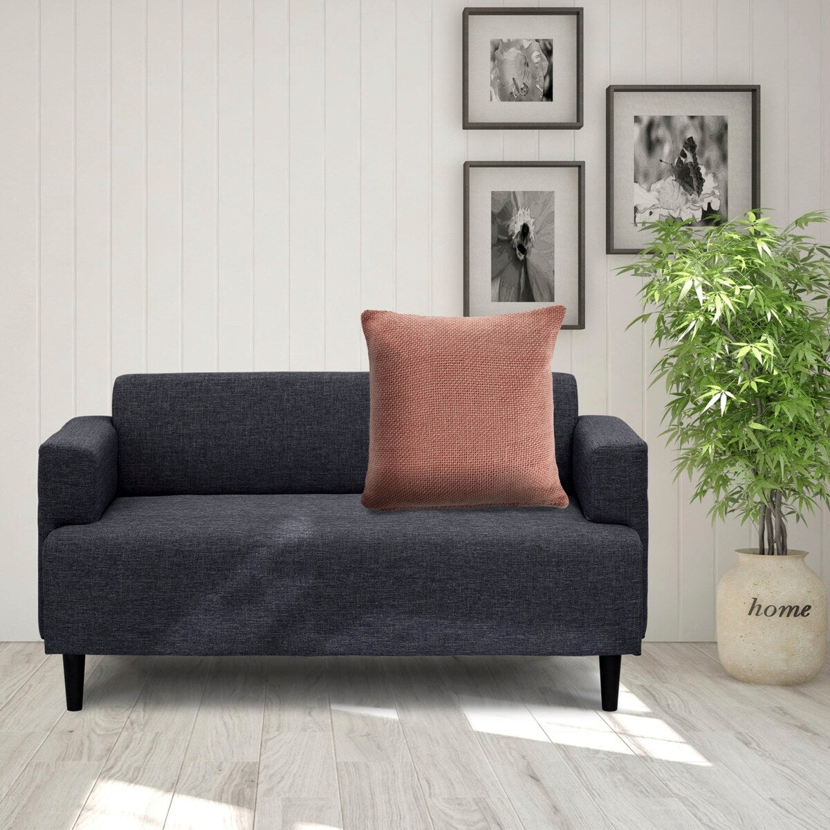 Sevita Blooming Dahlia Soft Pink Solid Throw Pillow