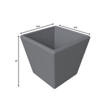 Blossom Fiberstone Tapered Square Planter, Modern Weather-Resistant Indoor/Outdoor Pot with Drainage by LeisureMod