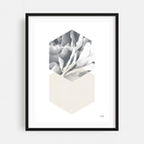 Blossoms IV v2 Mixed Media Abstract Black White Rose Art Print/Poster
