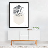 Blossoms IV v2 Mixed Media Abstract Black White Rose Art Print/Poster