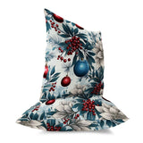 Blue And Red Festive Flurries Faux Suede Throw Pillow