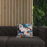 Blue And Red Modern Magic Indoor/Outdoor Throw Pillow Zipper