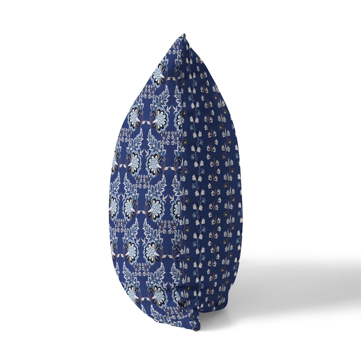 Blue And Silver Botanical Bouquet Indoor/Outdoor Throw Pillow