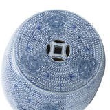 Blue And White Porcelain Chain Floral Garden Stool - 13x13x17