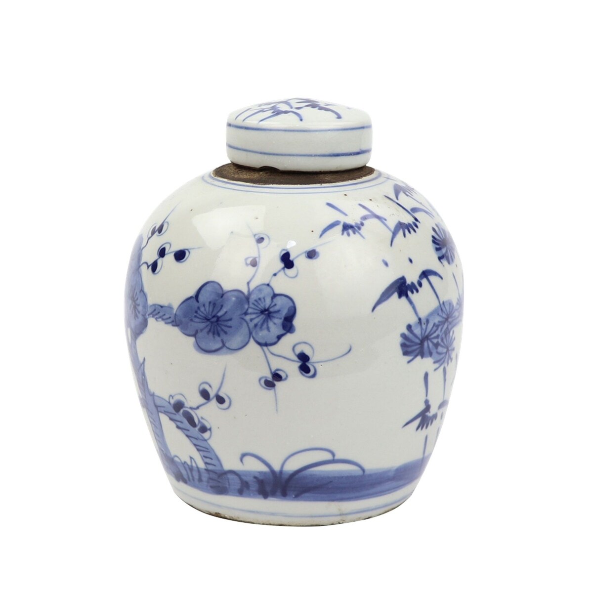 Blue And White Tiny Lid Mini Jar Plum & Pine