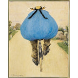 Blue Bicycle Rider-VINAPP122750 Framed Print 15"x11.75" by Vintage Apple Collection