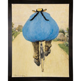 Blue Bicycle Rider-VINAPP122750 Framed Print 15"x11.75" by Vintage Apple Collection
