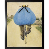 Blue Bicycle Rider-VINAPP122750 Framed Print 15"x11.75" by Vintage Apple Collection
