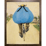 Blue Bicycle Rider-VINAPP122750 Framed Print 15"x11.75" by Vintage Apple Collection