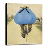 Blue Bicycle Rider-VINAPP122750 Framed Print 15"x11.75" by Vintage Apple Collection
