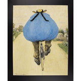Blue Bicycle Rider-VINAPP122750 Framed Print 15"x11.75" by Vintage Apple Collection
