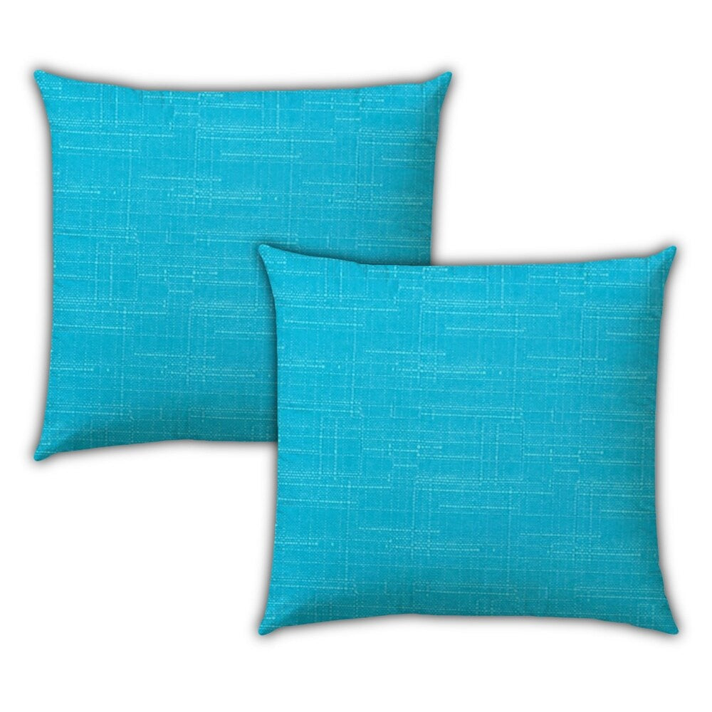 Joita Home Blue Cabana Heaven Indoor/Outdoor, Zippered Pillow Cover with Insert, Set of 3 Pillow