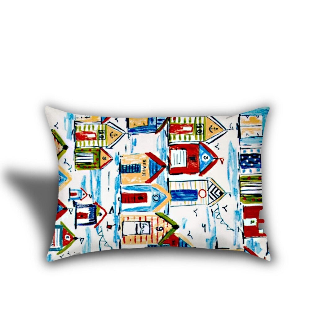 Joita Home Blue Cabana Heaven Indoor/Outdoor, Zippered Pillow Cover with Insert, Set of 3 Pillow