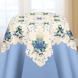 Blue Candles Christmas Table Linens