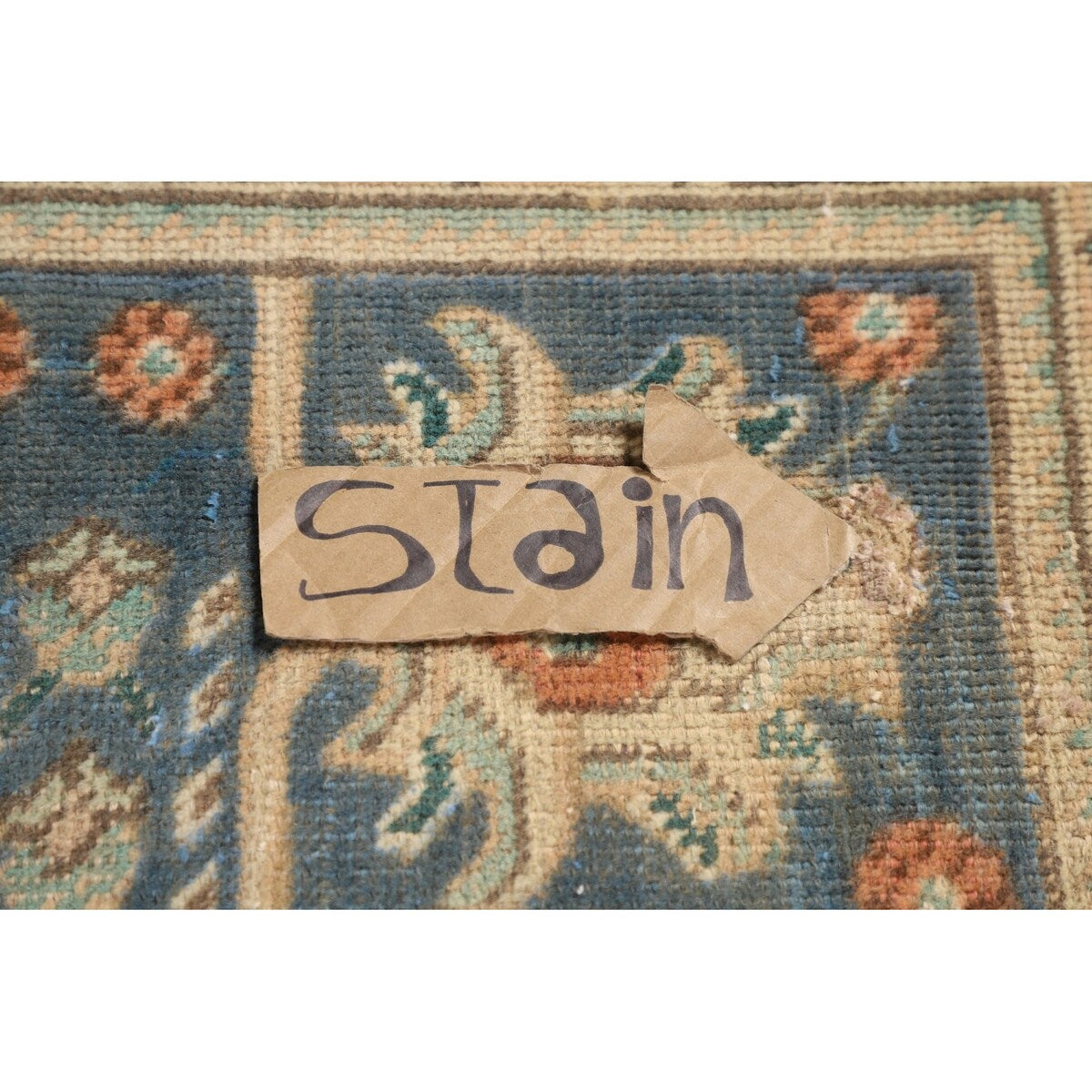 Blue Floral Tabriz Persian Vintage Area Rug Handmade Wool Carpet - 9'6" x 12'7"