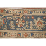 Blue Floral Tabriz Persian Vintage Area Rug Handmade Wool Carpet - 9'6" x 12'7"