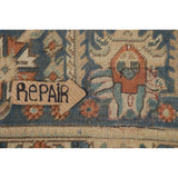 Blue Floral Tabriz Persian Vintage Area Rug Handmade Wool Carpet - 9'6" x 12'7"