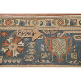 Blue Floral Tabriz Persian Vintage Area Rug Handmade Wool Carpet - 9'6" x 12'7"