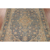 Blue Floral Tabriz Persian Vintage Area Rug Handmade Wool Carpet - 9'6" x 12'7"