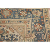 Blue Floral Tabriz Persian Vintage Area Rug Handmade Wool Carpet - 9'6" x 12'7"