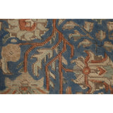 Blue Floral Tabriz Persian Vintage Area Rug Handmade Wool Carpet - 9'6" x 12'7"