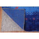 Blue Gabbeh Lori Oriental Area Rug Hand-knotted Tribal Silk Carpet - 8'3" x 9'10"