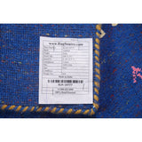 Blue Gabbeh Lori Oriental Area Rug Hand-knotted Tribal Silk Carpet - 8'3" x 9'10"