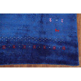 Blue Gabbeh Lori Oriental Area Rug Hand-knotted Tribal Silk Carpet - 8'3" x 9'10"