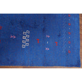 Blue Gabbeh Lori Oriental Area Rug Hand-knotted Tribal Silk Carpet - 8'3" x 9'10"