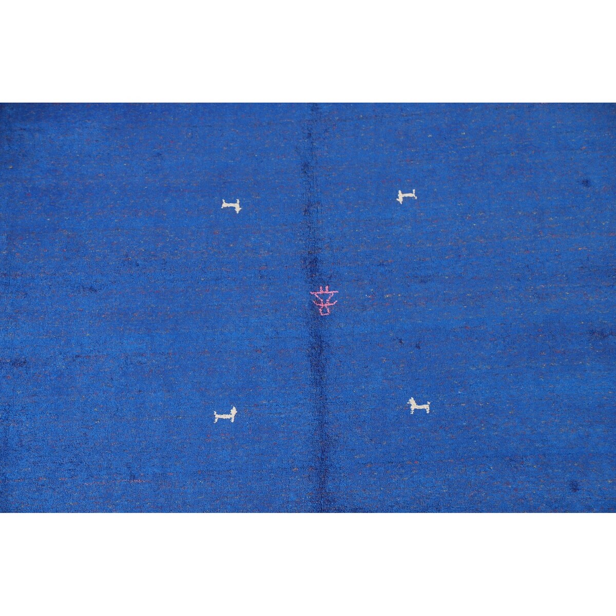 Blue Gabbeh Lori Oriental Area Rug Hand-knotted Tribal Silk Carpet - 8'3" x 9'10"