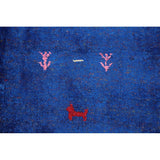 Blue Gabbeh Lori Oriental Area Rug Hand-knotted Tribal Silk Carpet - 8'3" x 9'10"