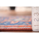 Blue Geometric Kazak Runner Rug Handmade Wool Carpet - 2'6"x 10'1"