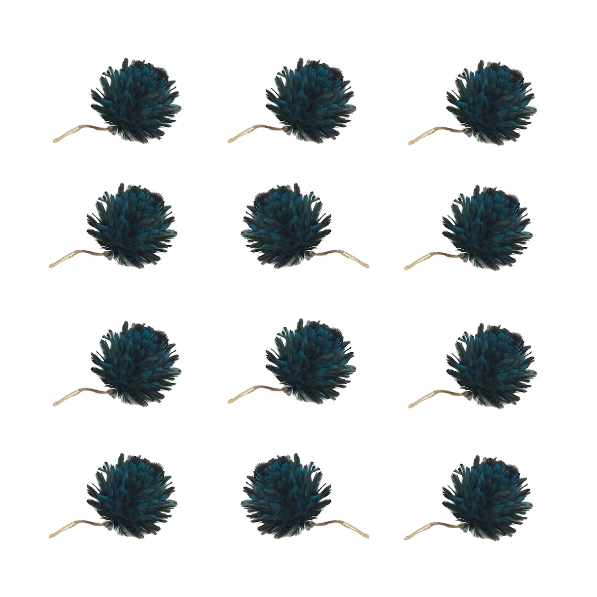 Blue Goose Feather Ball, Set of 12