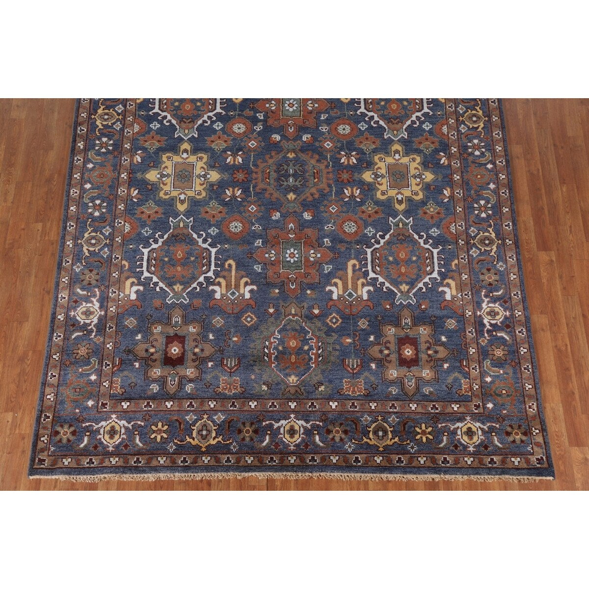 Blue Heriz Serapi Area Rug Handmade Wool Carpet - 7'9"x 10'4"