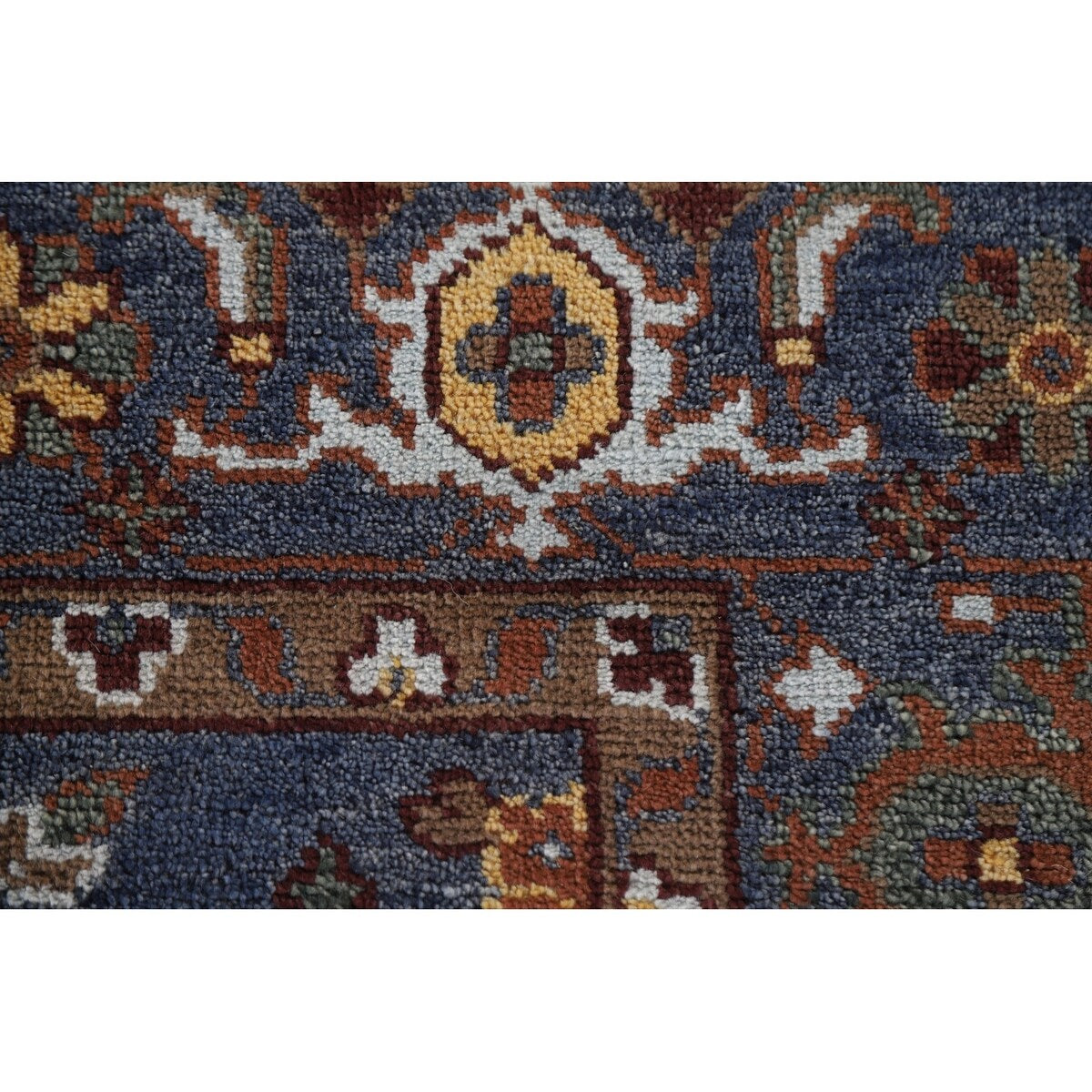 Blue Heriz Serapi Area Rug Handmade Wool Carpet - 7'9"x 10'4"