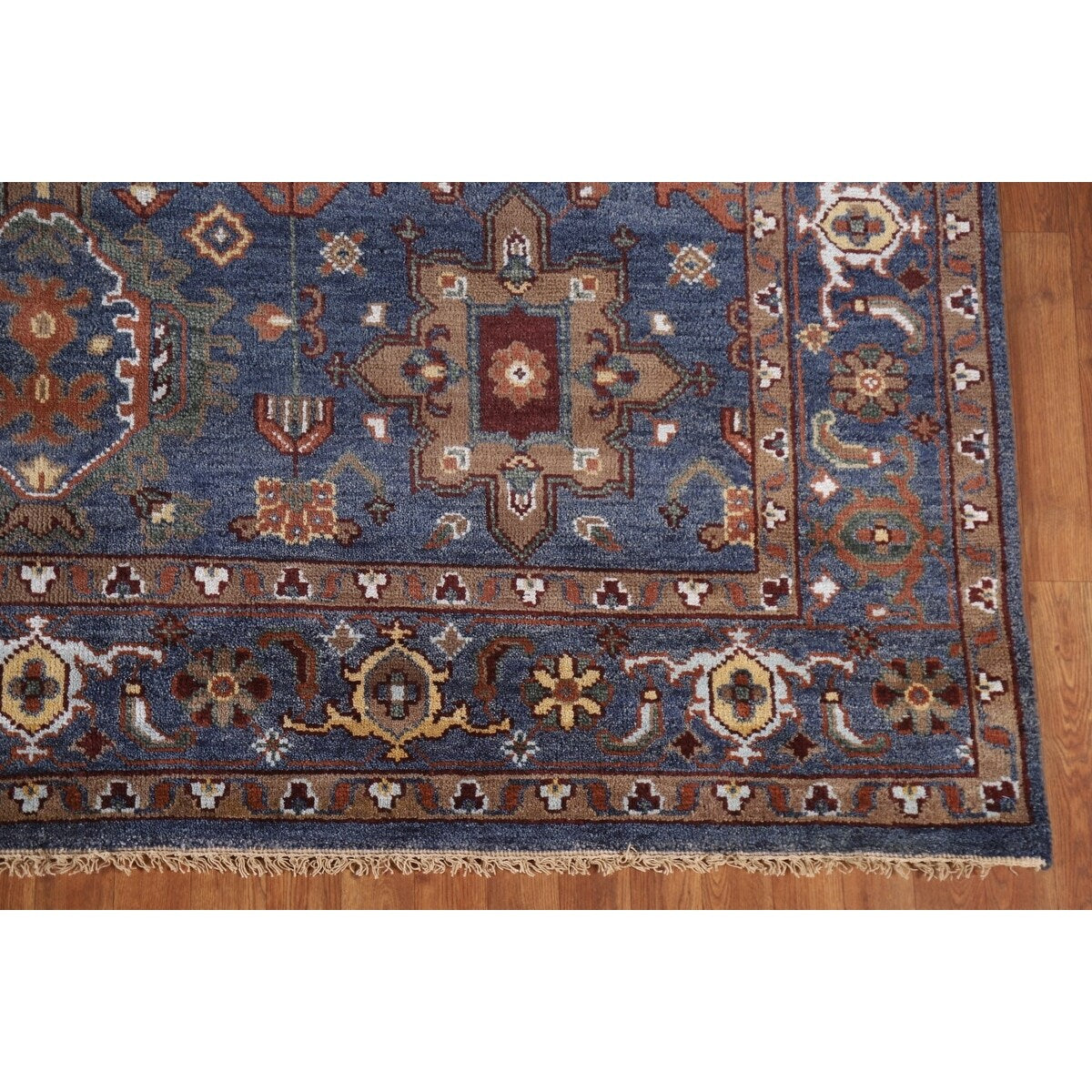 Blue Heriz Serapi Area Rug Handmade Wool Carpet - 7'9"x 10'4"
