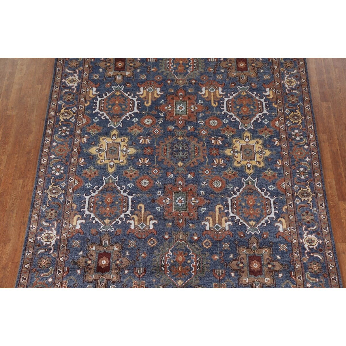 Blue Heriz Serapi Area Rug Handmade Wool Carpet - 7'9"x 10'4"