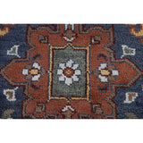 Blue Heriz Serapi Area Rug Handmade Wool Carpet - 7'9"x 10'4"