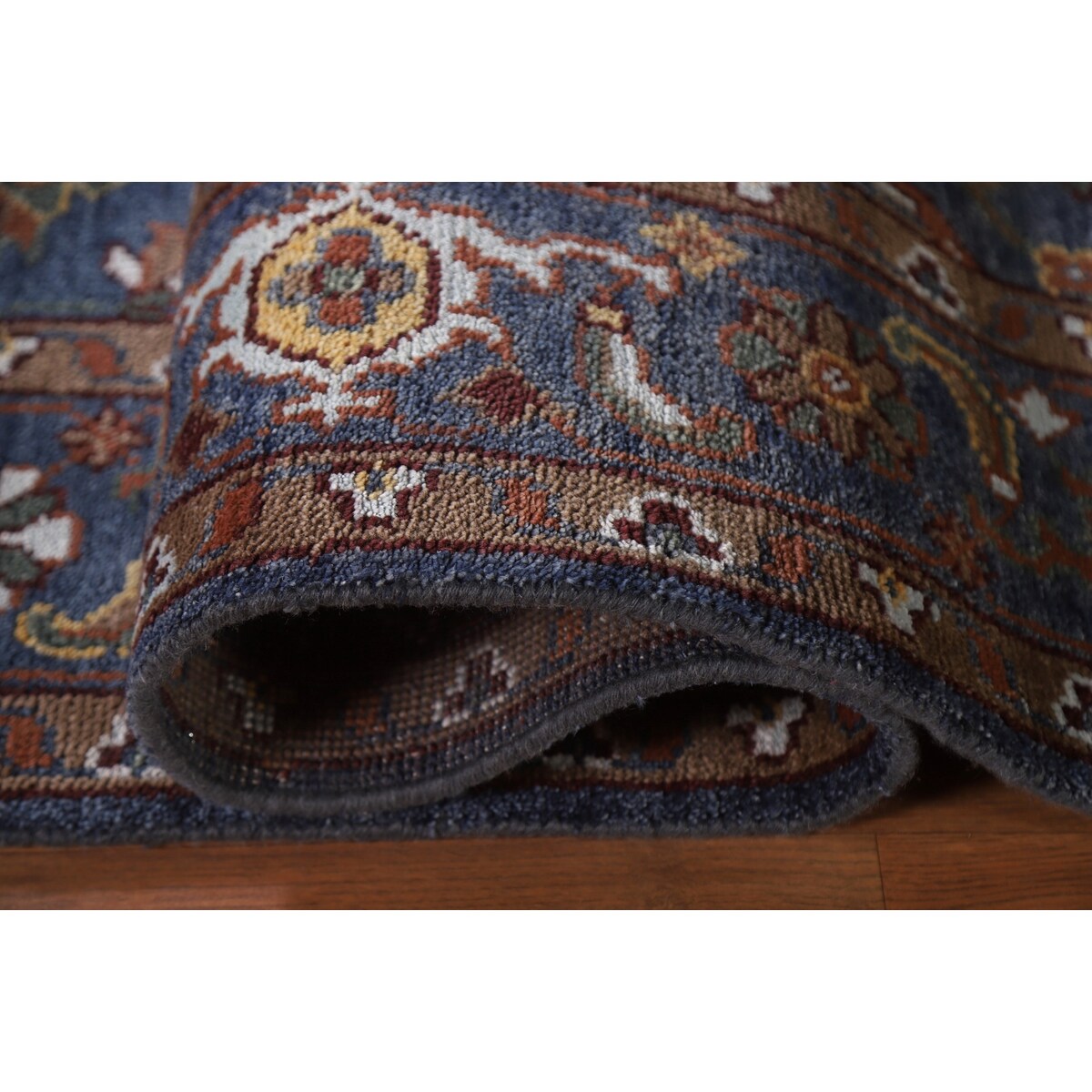Blue Heriz Serapi Area Rug Handmade Wool Carpet - 7'9"x 10'4"