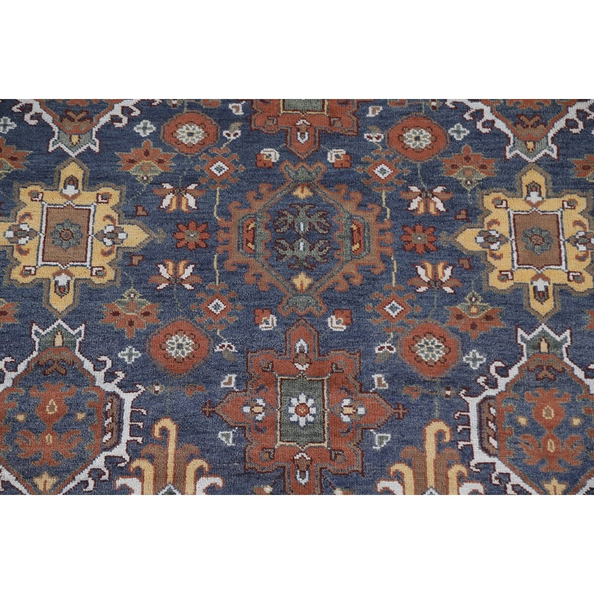 Blue Heriz Serapi Area Rug Handmade Wool Carpet - 7'9"x 10'4"