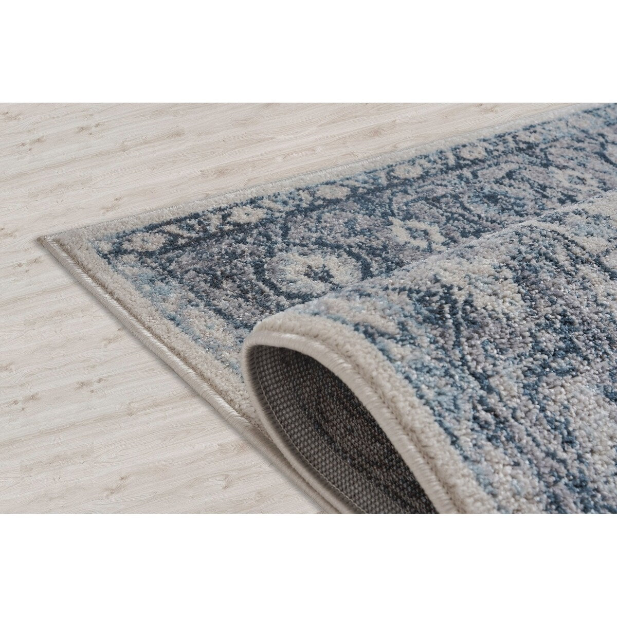 Blue Ivory Traditional Persian Area Rug Tapis Living Room