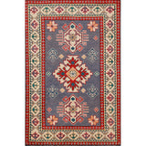 Blue Kazak Foyer Rug Oriental Traditional Handmade Wool Carpet - 2'8"x 4'1"