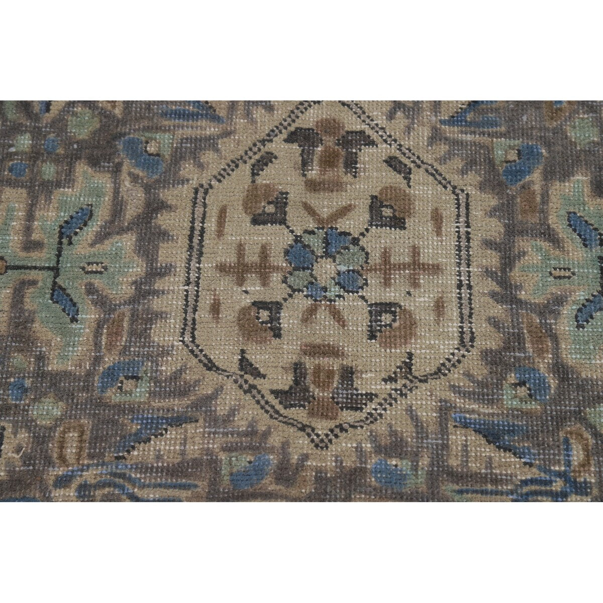 Blue Medallion Tabriz Persian Rug Hand-Knotted Geometric Wool Carpet - 6'6"x 9'10"