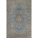 Blue Medallion Tabriz Persian Rug Hand-Knotted Geometric Wool Carpet - 6'6"x 9'10"